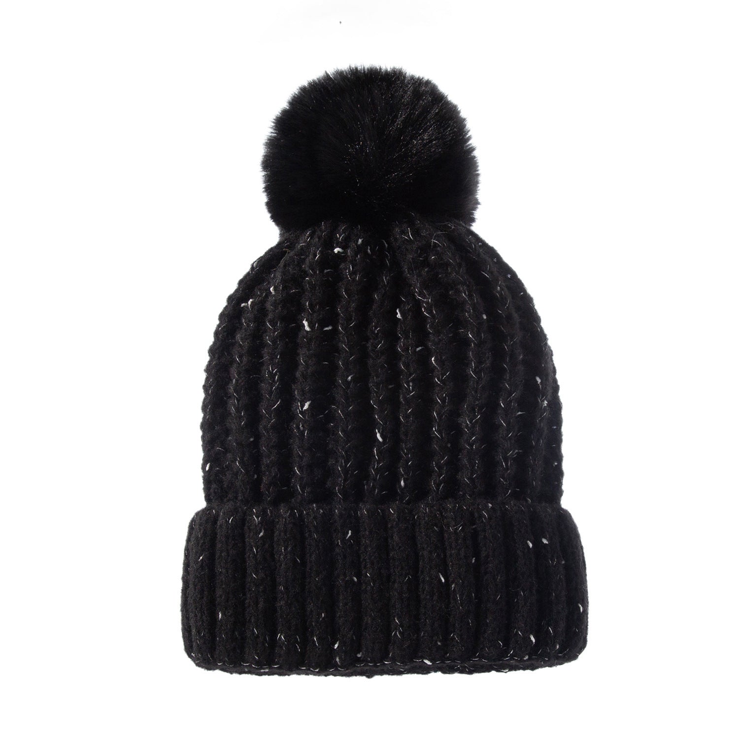 Wholesale of New Plush and Warm Fur Ball Adult TR Knitted Hats