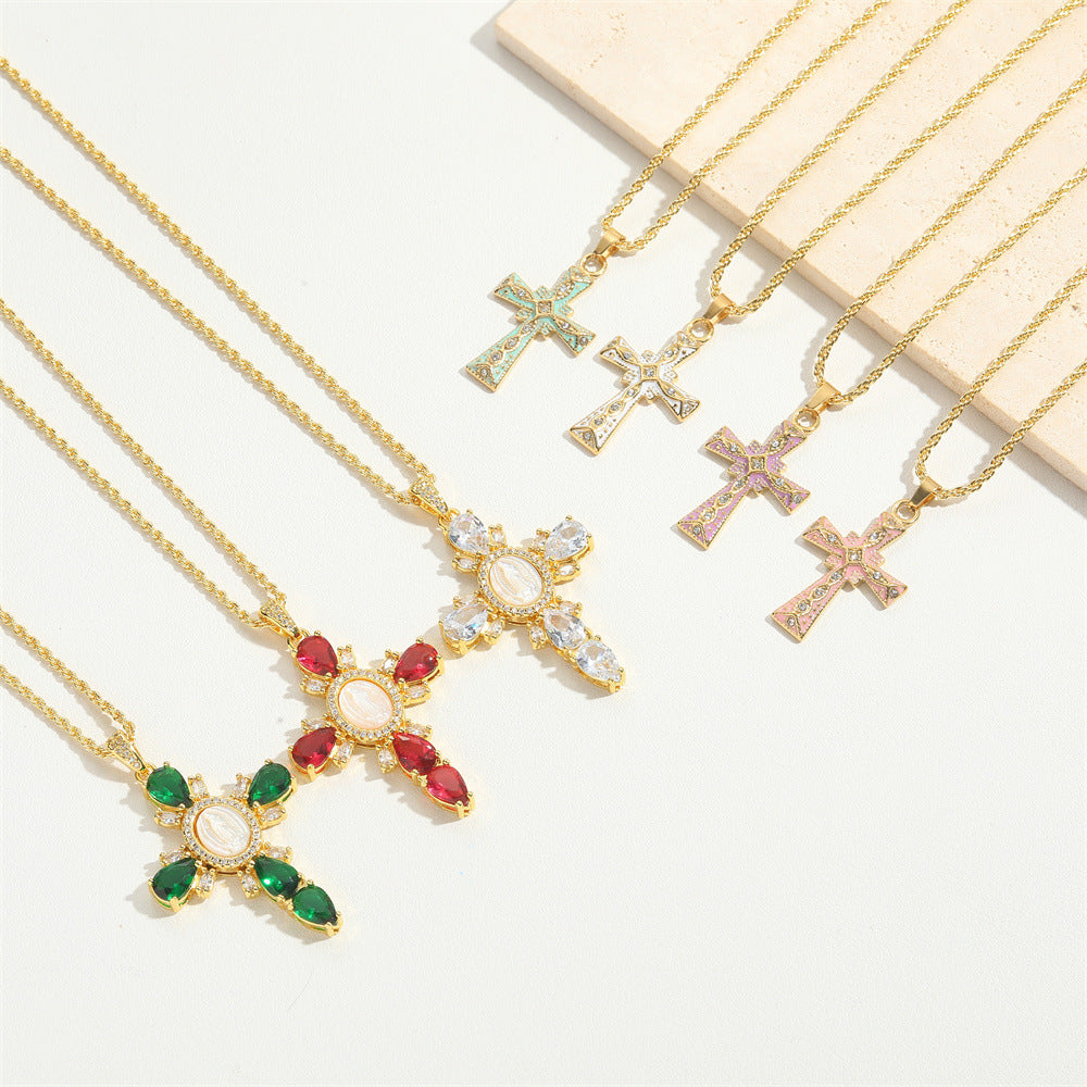 Wholesale Cross Pendant Clavicle Chain Vintage Necklace