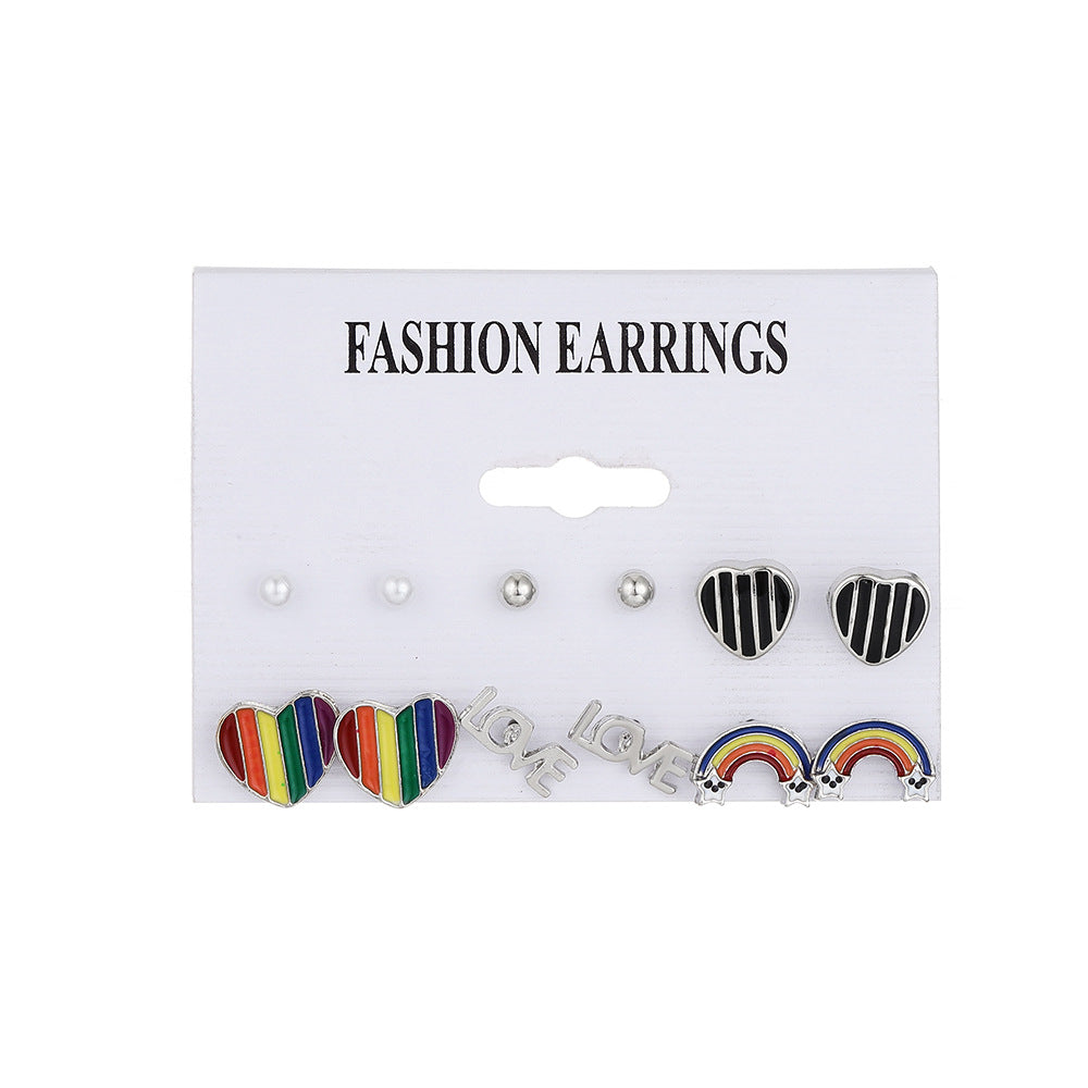 Wholesale Rainbow Alloy Earring Set