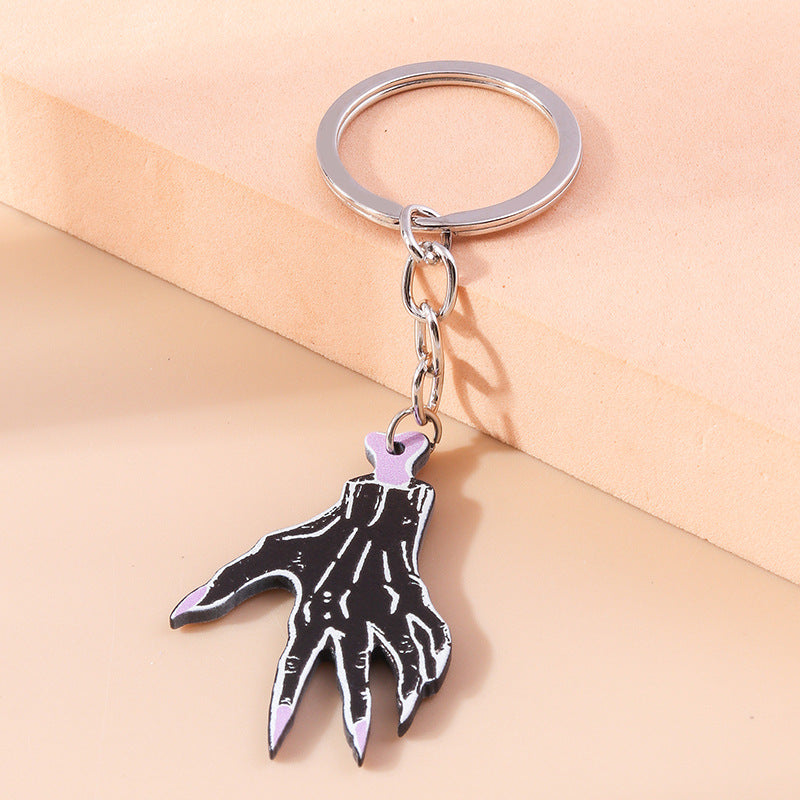 Wholesale Cartoon Demon Palm Skull Zinc Alloy Keychain