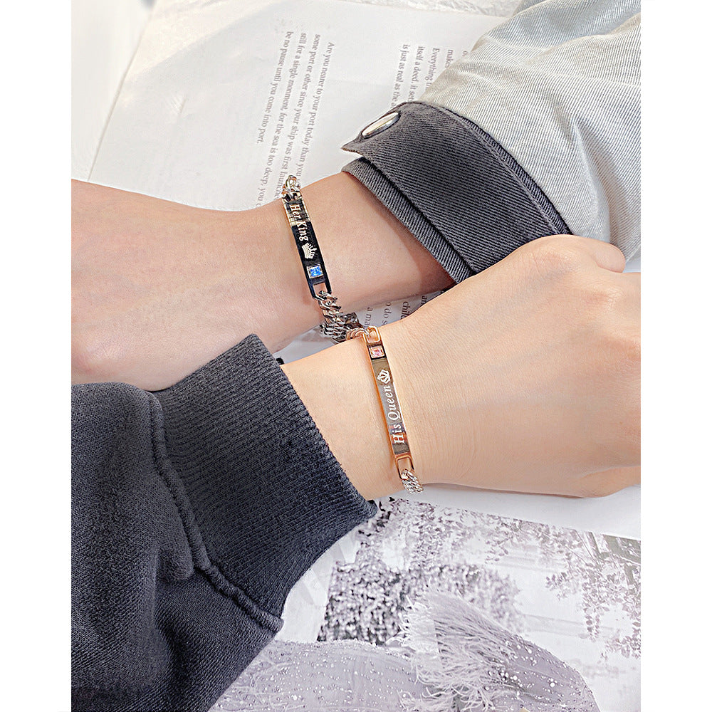 Wholesale Titanium Steel Three-dimensional Rose Gold Bracelet