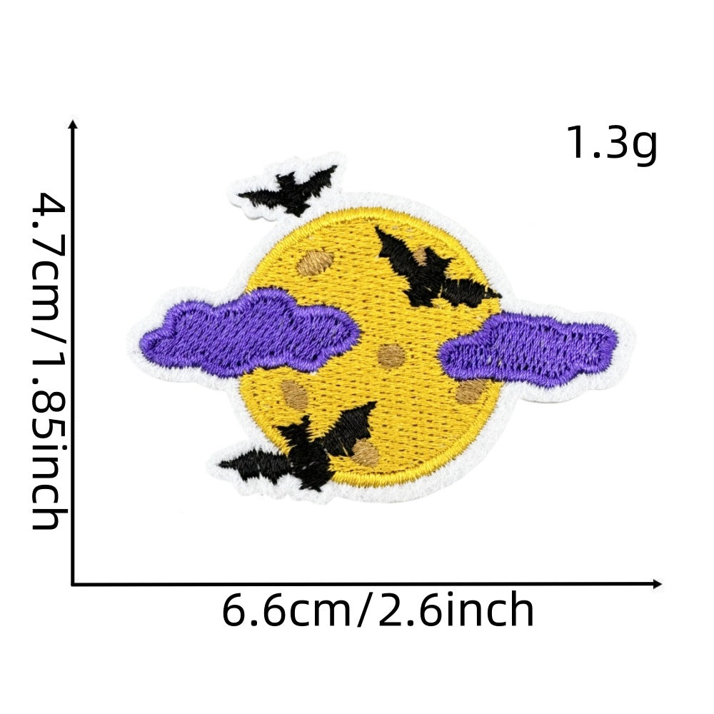 Wholesale Polyester Iron On Embroidered Patches  Pumpkin Ghost Black Series Home Decor Accent
