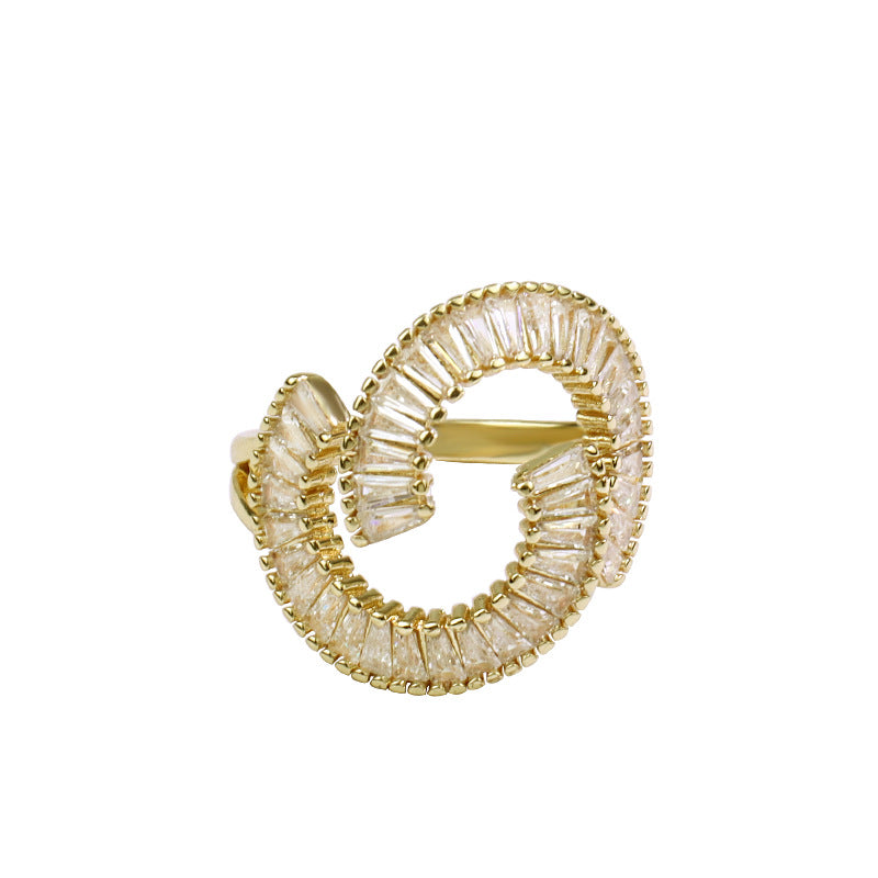 Wholesale Silver Plated Inlaid Overturning Stone Metal Rings