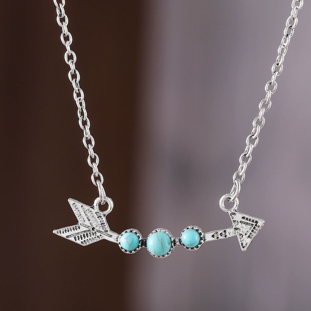 Wholesale Gold Arrow Turquoise Necklace
