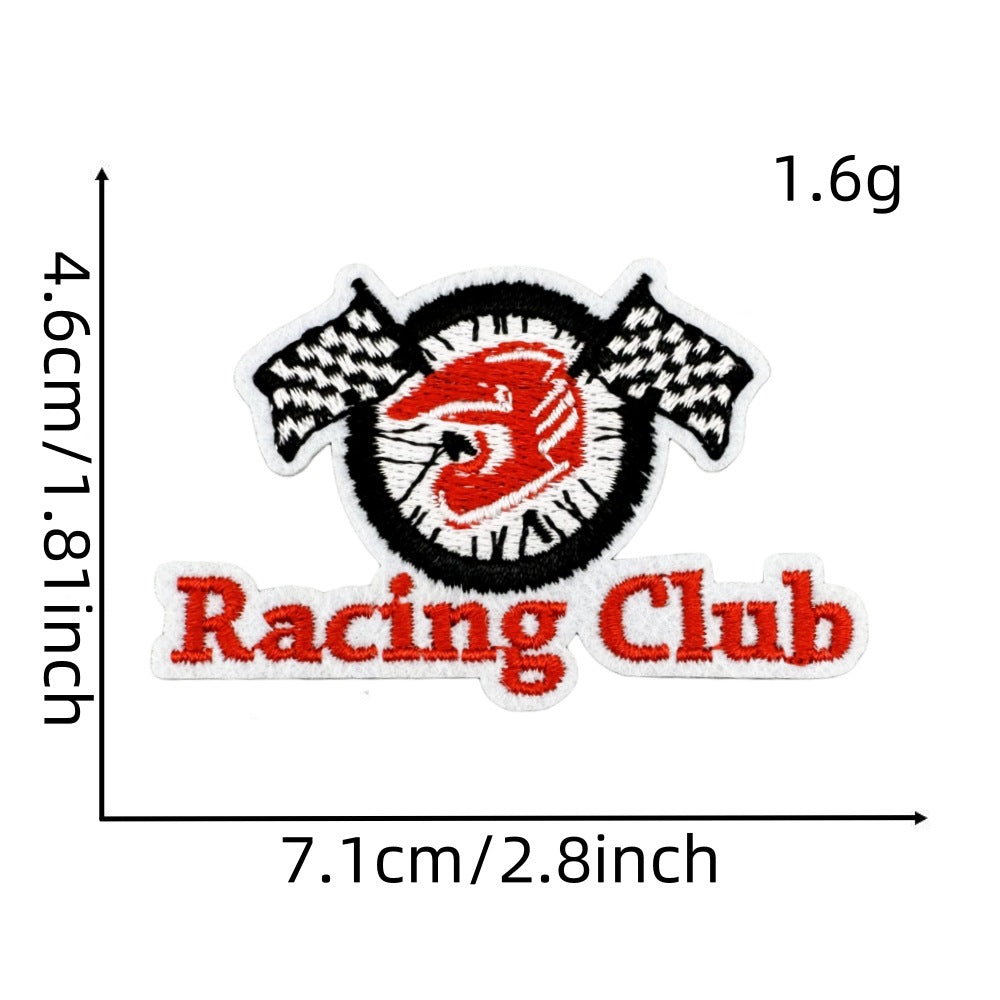Wholesale Motorcycle Racing Cartoon Embroidered Patches Black White Graffiti Theme Party Bag Decoration
