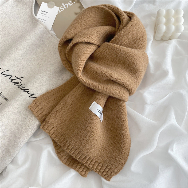 Wholesale Solid Color Soft Autumn and Winter Warm Knitted Scarf