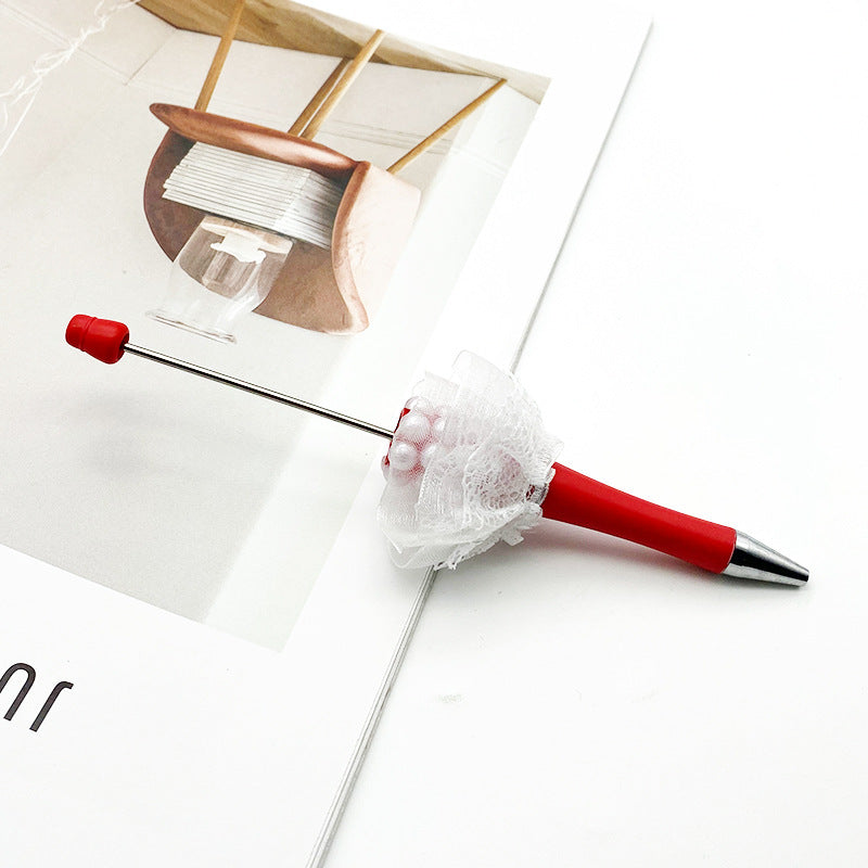 wholesale beadable pens DIY heavy bead pen mesh pearl bead pen