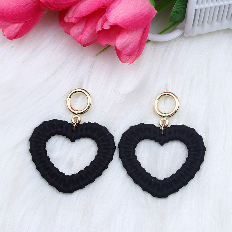 Pendientes de acrílico de color tejido de color caramelo al por mayor Pendientes acrílicos