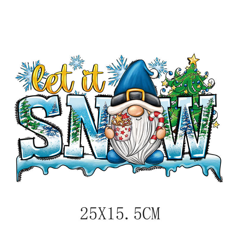 Wholesale Christmas snowman cartoon heat transfer  UV DTF Ready to Press Transfers Wraps