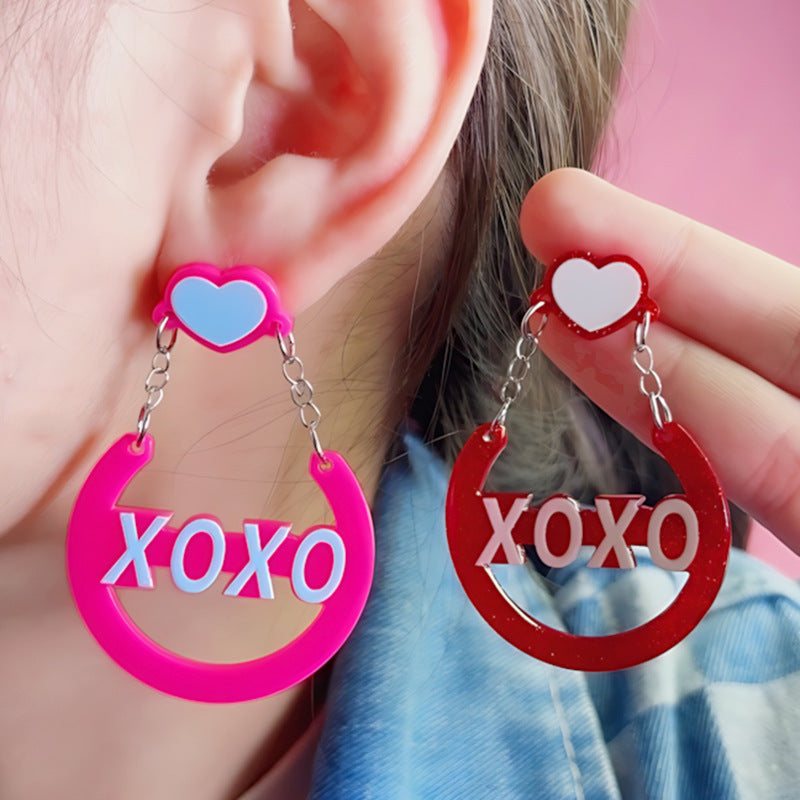 Wholesale Valentine' s Day love Acrylic Earrings