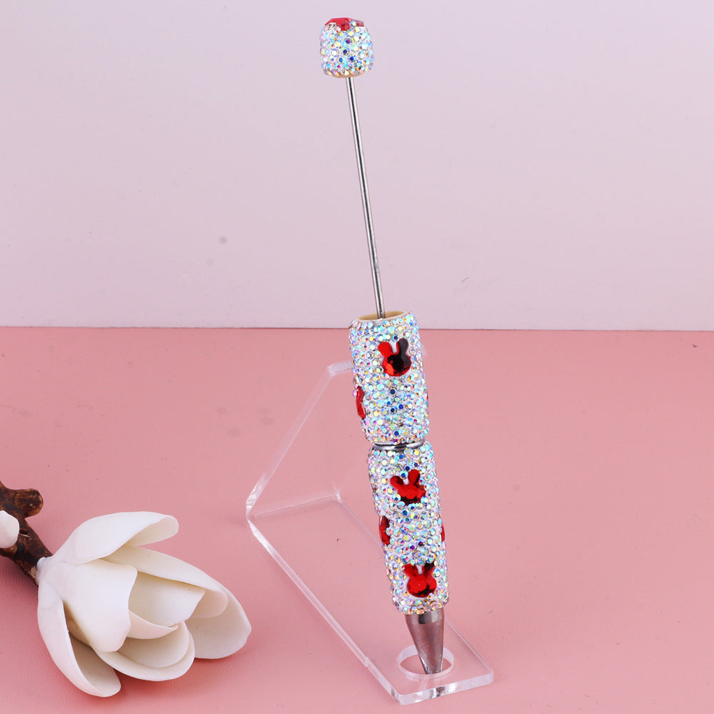 Wholesale 5pcs Colorful Cute Rabbit Zircon Clay Full Diamond DIY Bead Pen