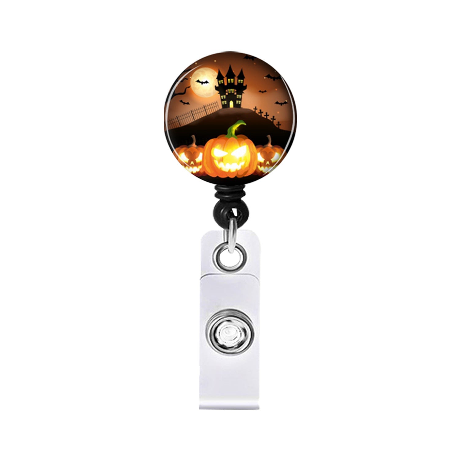 Wholesale Badge Reels ABS Halloween Candy Ghost Cat Retractable Keychain