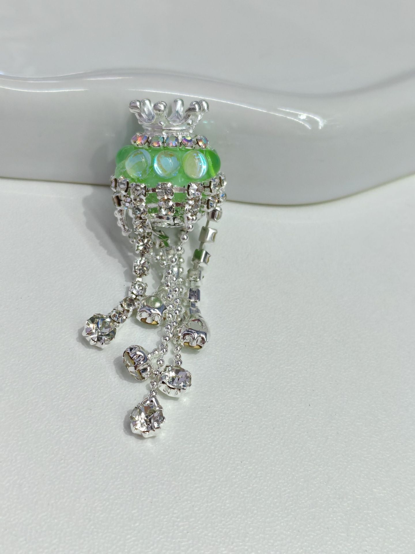 Wholesale 30pcs colored crown tassel diamond beads