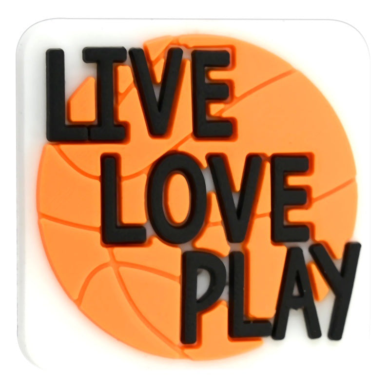 Wholesale Random 100pcs/pack PVC soft rubber perforated beaded accessories for ball sports series   Focal Beads