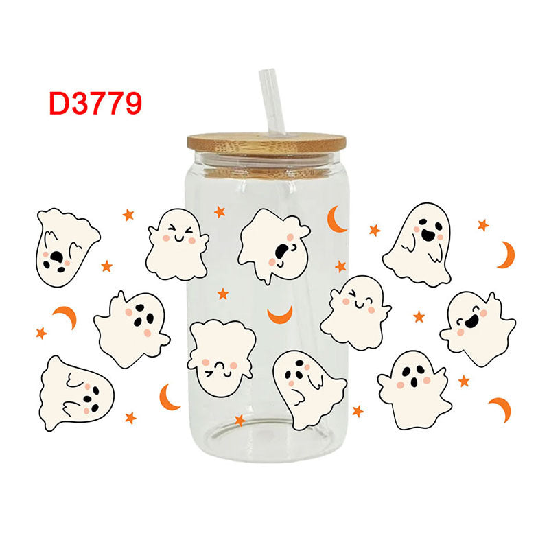 Wholesale Ghost Pumpkin Halloween 16oz Cup UV DTF Wraps