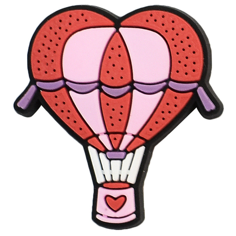 Wholesale random 100pcs Valentine' s Day  Removable Pvc Soft Glue Croc Shoes Charms