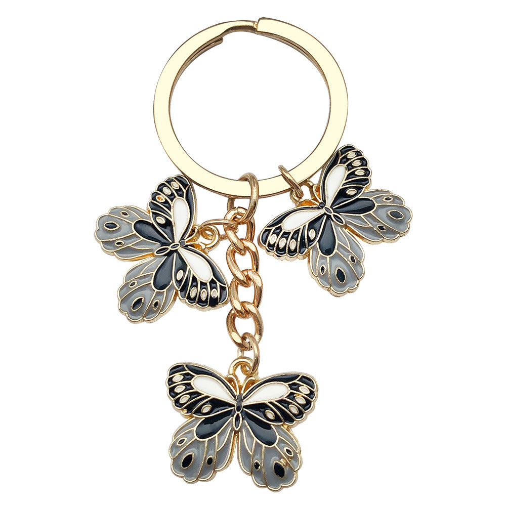 Wholesale Colorful butterfly metal keychain