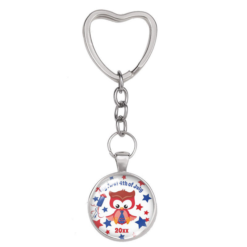 Keychain de aleación al por mayor de aleación del Día de la Independencia Americana