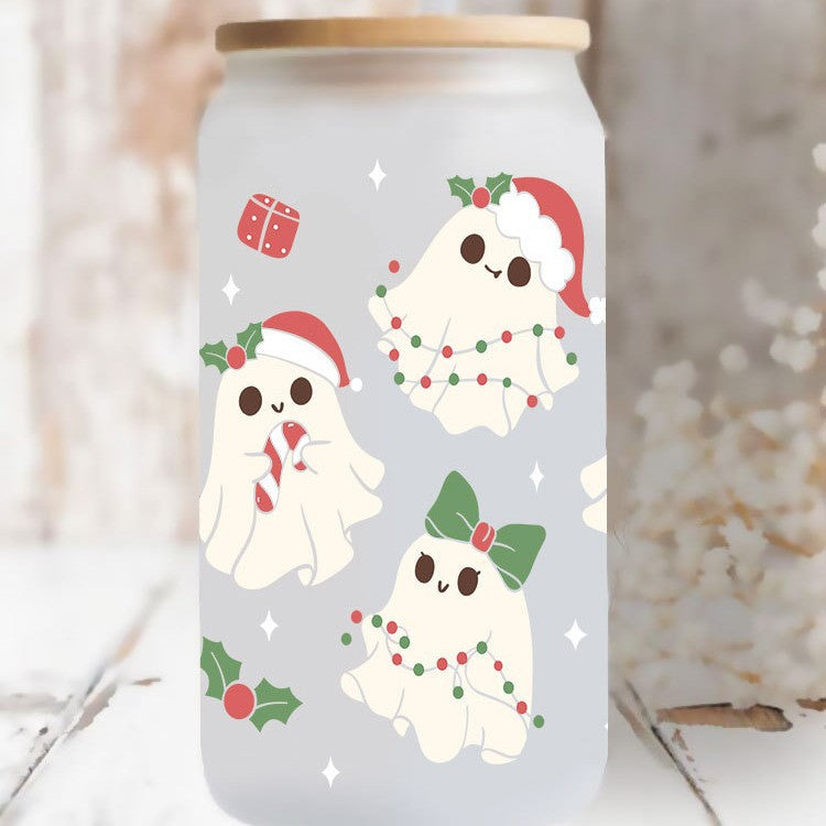 Wholesale UV Transfer Paste Glass Crystal Label 16oz Cup UV DTF Wraps 23cmX11cm