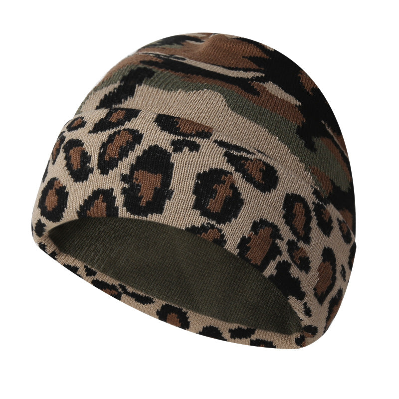Wholesale Autumn and Winter Leopard Print Wool Beanie