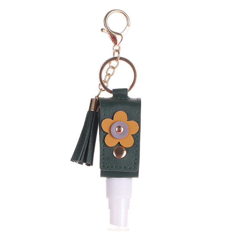 Wholesale Portable Dispenser Bottle Leather Case Keychain