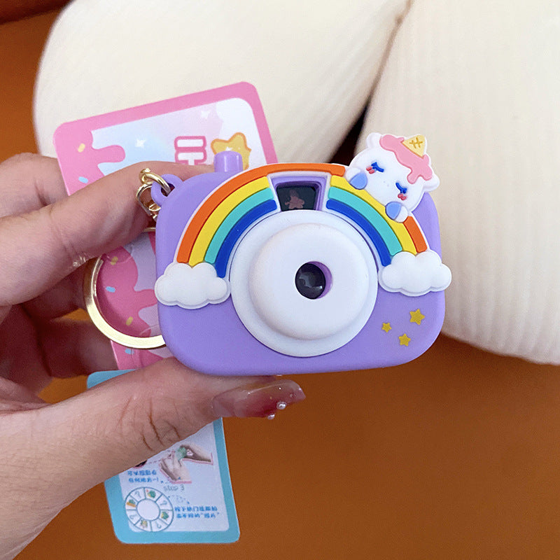 Wholesale Cute Rainbow Projection Camera PP Keychains