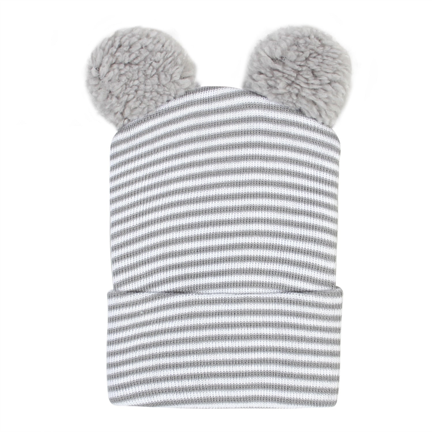 Wholesale Autumn and Winter Double-layer Thick Warm Baby Knitted Double Wool Ball Pullover Hat