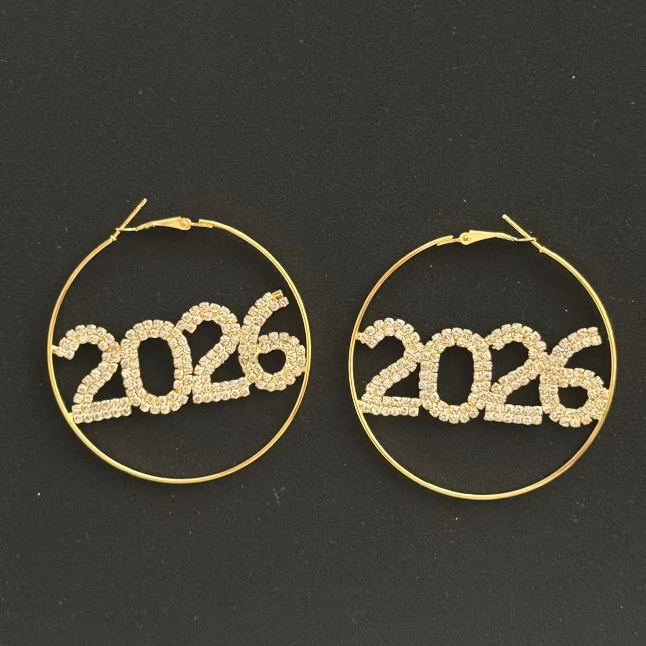 Wholesale 2026 rhinestone round earrings