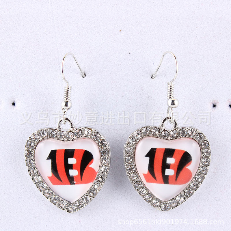 Wholesale Diamond Peach Dot  Logo Earrings