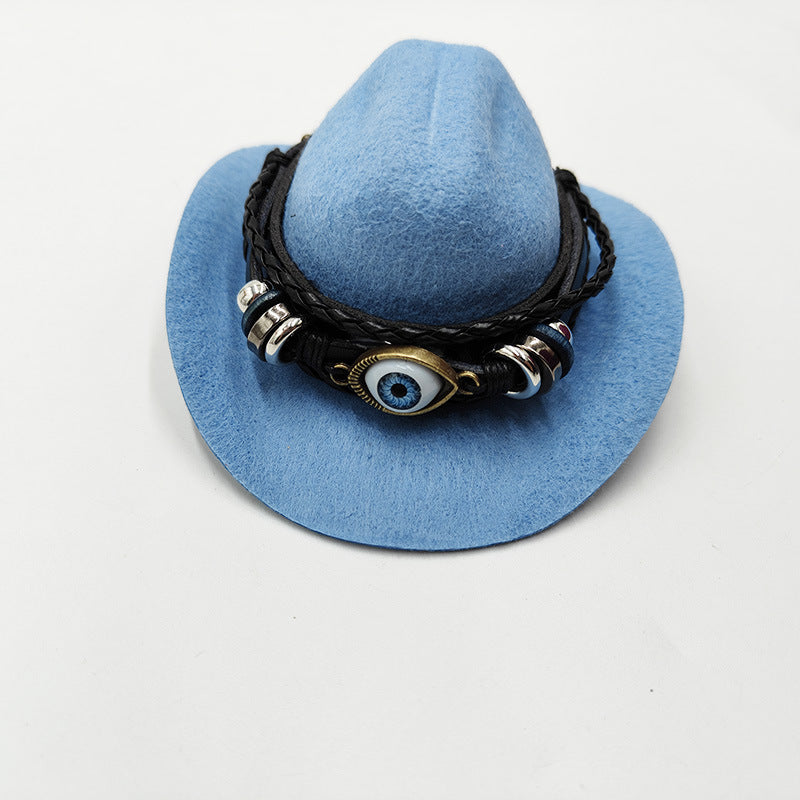 Wholesale Yama gentleman cowboy hat son mini pet hat birthday party hat weilai car 66 ornament hat