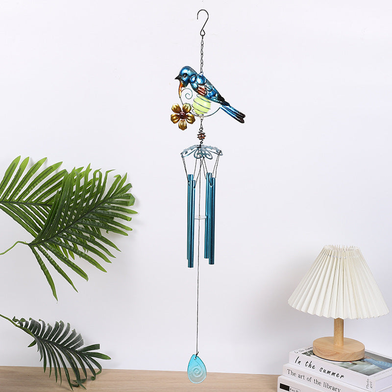 Wholesale Luminous bird wind chime fluorescent ultraviolet luminous ball metal bell pendant