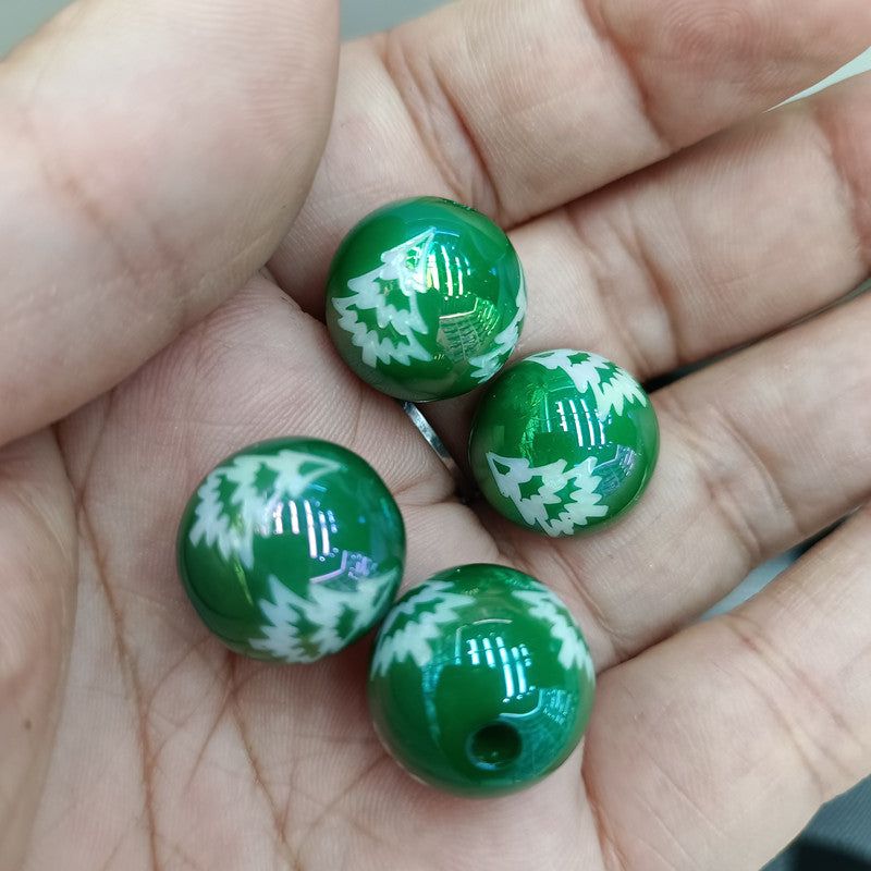 Wholesale 200pcs 16mm UV Plated Colorful Christmas Square Beads