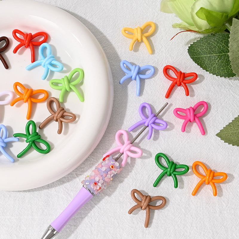 Wholesale 10pcs/pack wknot acrylic beads through hole bow tie beads