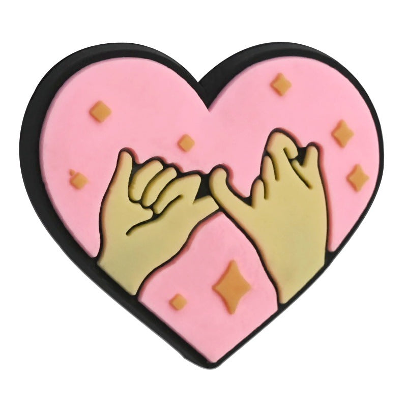 Wholesale Random 100pcs Valentine' s Day series cartoon PVC soft rubber double-sided beads