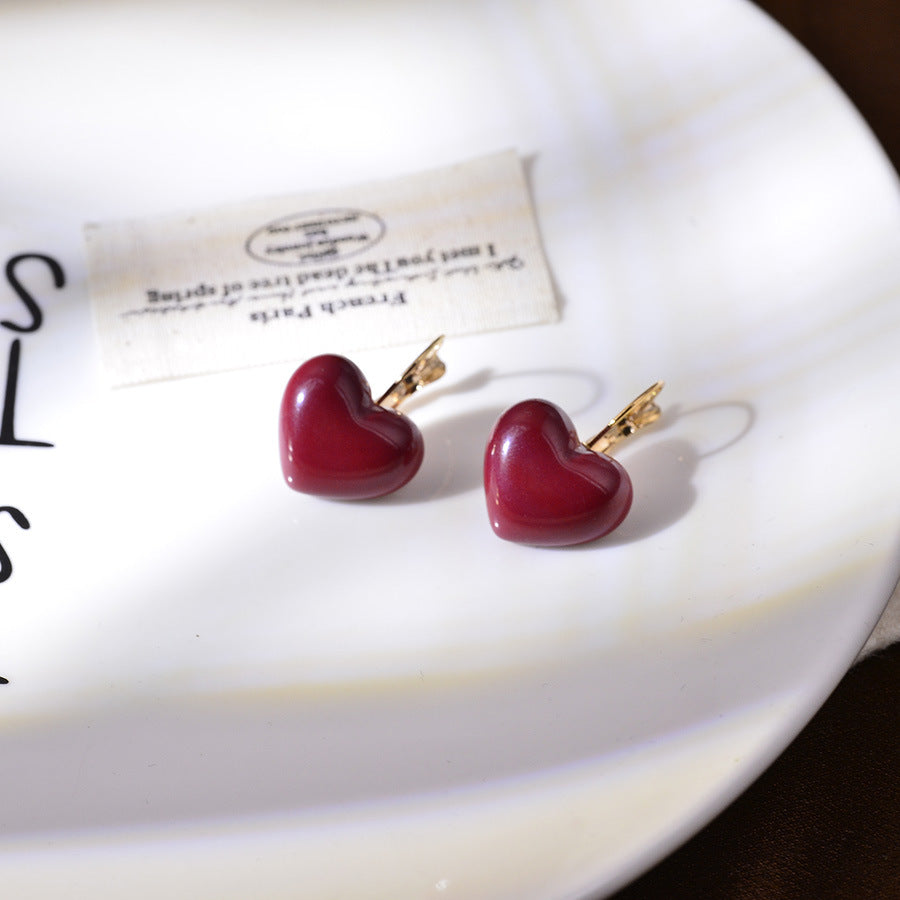 Wholesale Mirad Retro Leopard Pattern Heart Acrylic Earrings