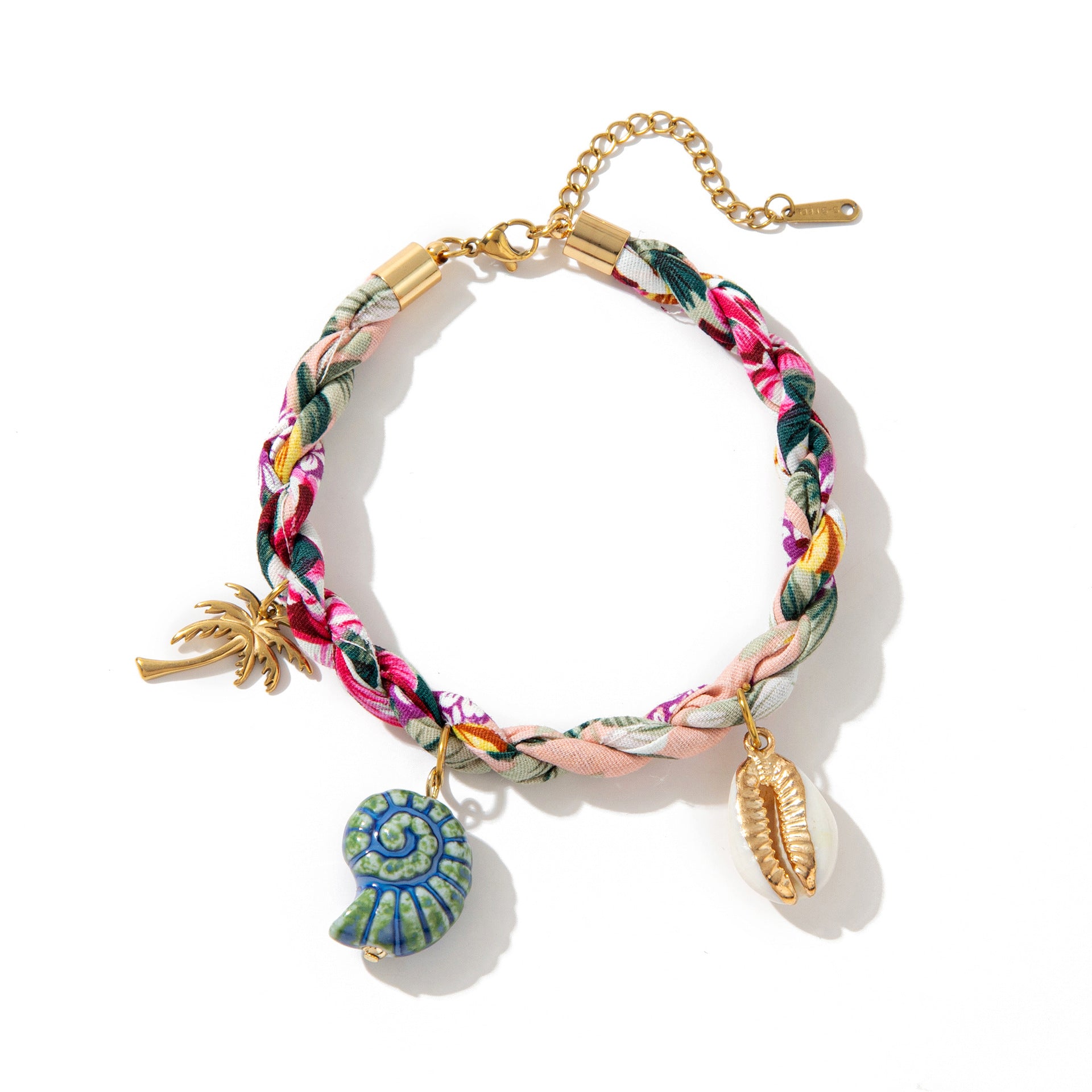 Wholesale  Colorful Scallop Necklace Marine Life Pendant Clavicle Necklace Electroplated 18K Gold