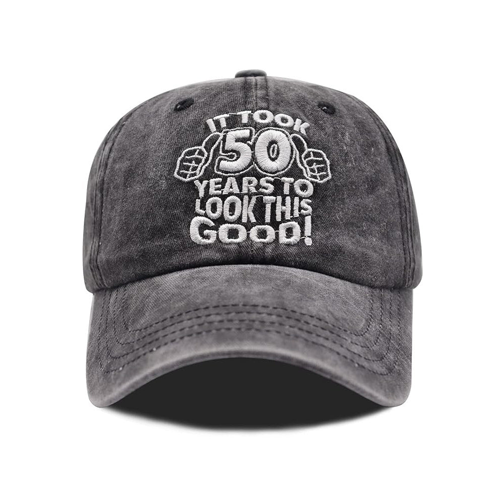 Wholesale Embroidered Washed Cotton 80th Vintage Baseball Cap