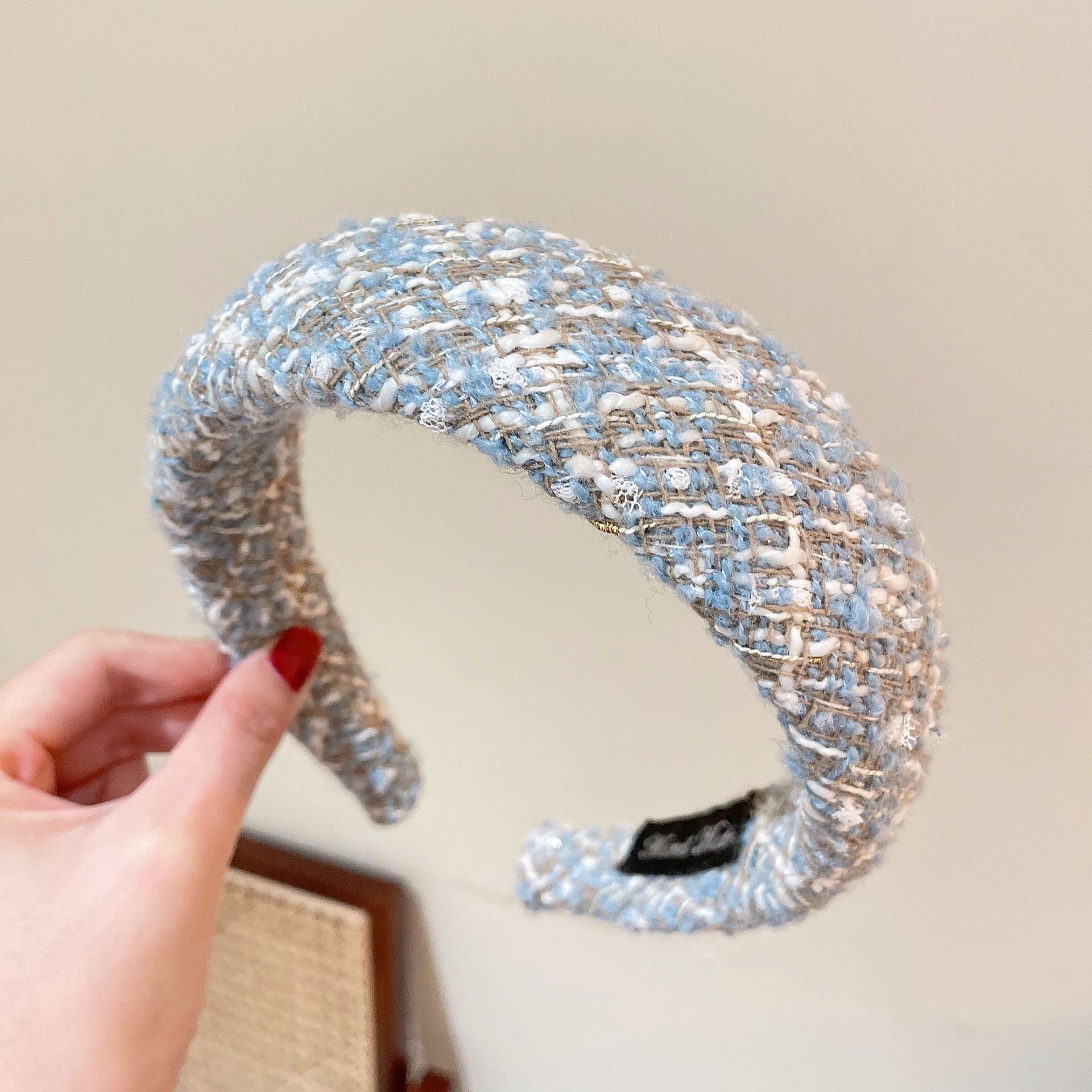 Wholesale Retro French Literary High Skull Sponge Headband