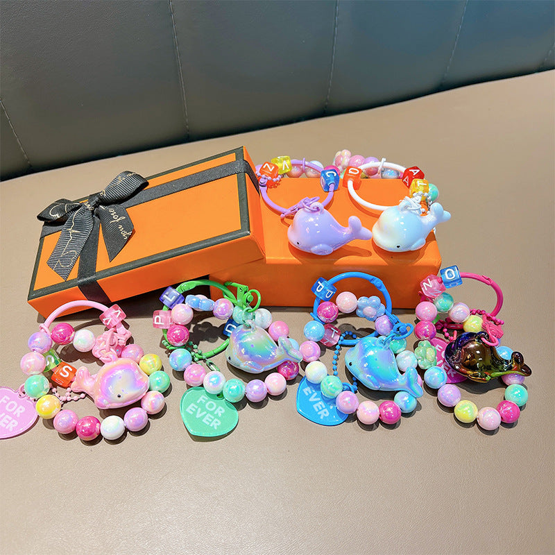 Wholesale Fresh Color Galvanized Ocean Dolphin Acrylic Keychain