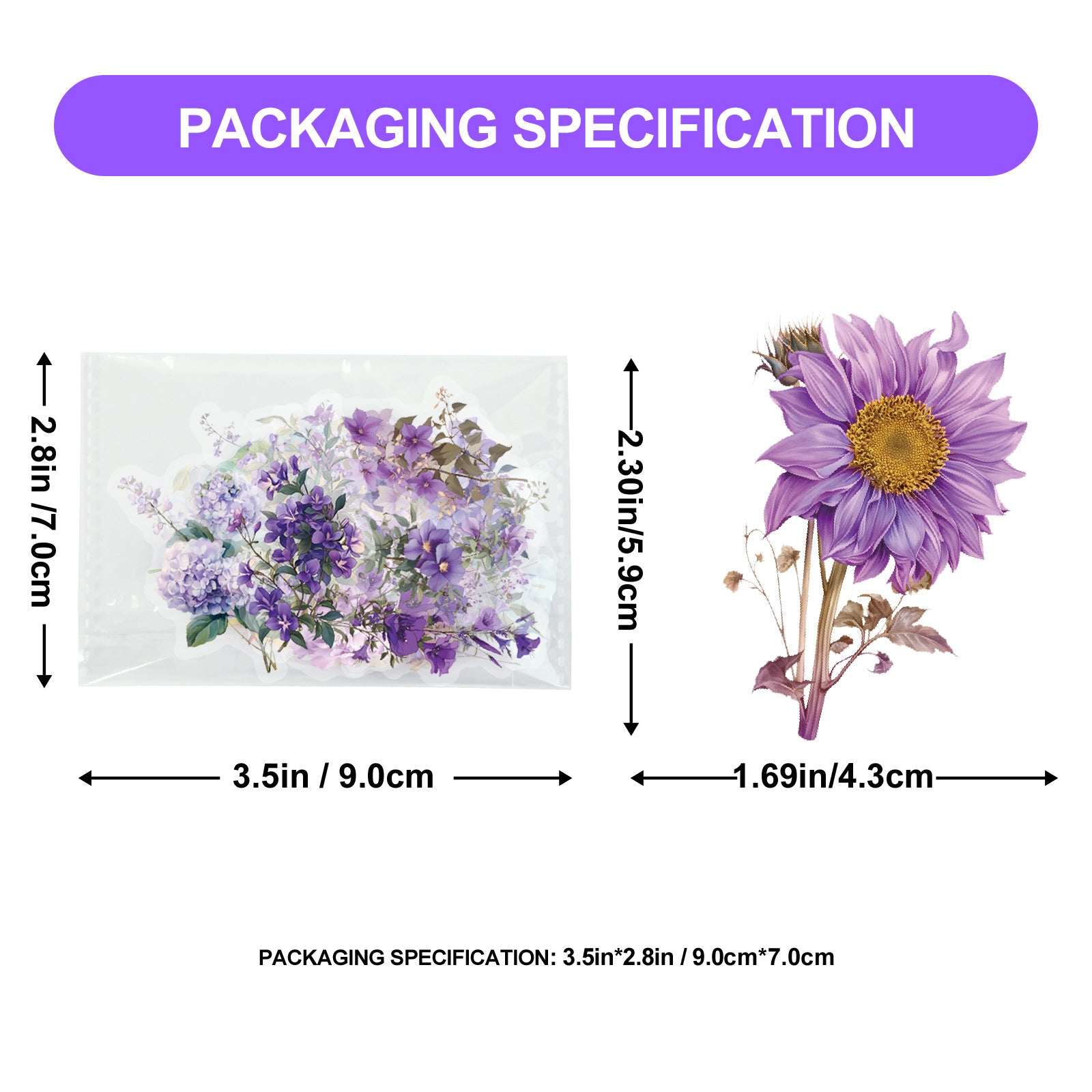 Wholesale 50 Purple Lily and Lavender Floral Planner Stickers