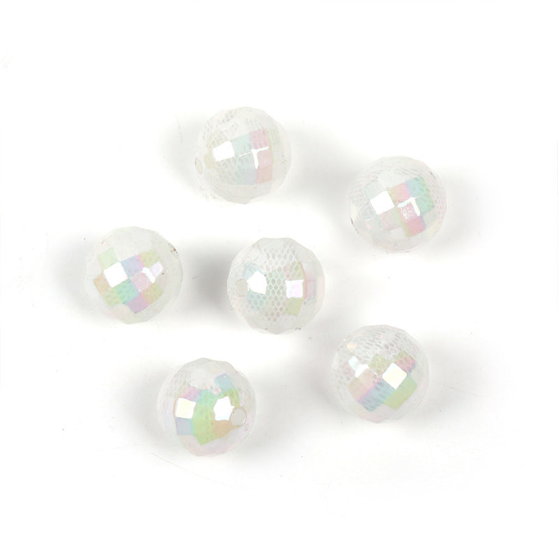 Wholesale 100pcs Acrylic Lace Faceted Round Beads