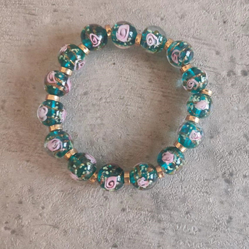 Wholesale Crystal Gold Sand Bead Luminous Glass Bracelet