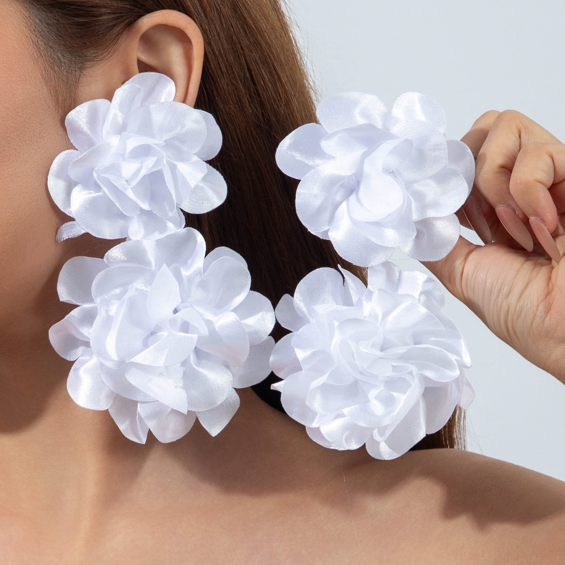 Wholesale Fresh and colorful floral Valentine' s Day earrings