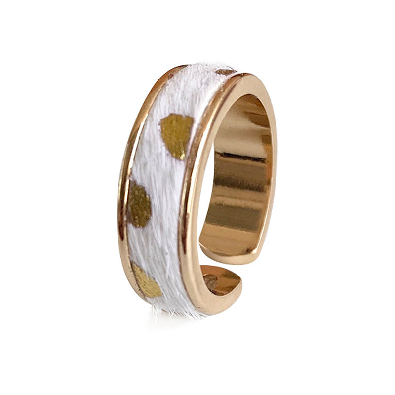 Wholesale 12pcs Western Style Zinc Alloy Real Gold Plated Genuine Leather Horse Hair Ring