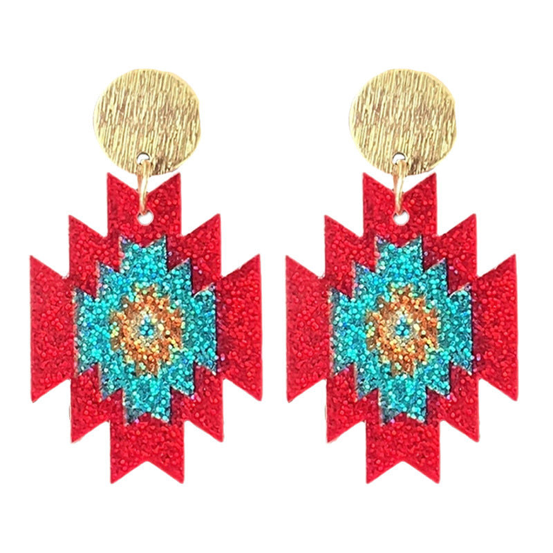 Wholesale Western cowboy style acrylic earrings