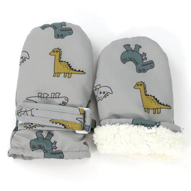 Wholesale Children's Ski Anti-slip Warm Quick-drying Waterproof Plus Fleece Gloves