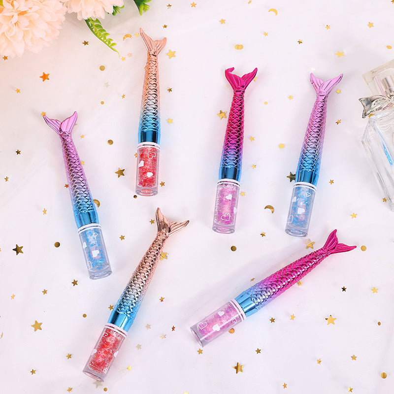 Wholesale 24PCS/PACK Plastic Mermaid Color Changing Lip Gloss Moisturizing Lip Gloss