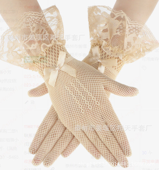 Wholesale Full-finger fishnet lace gloves