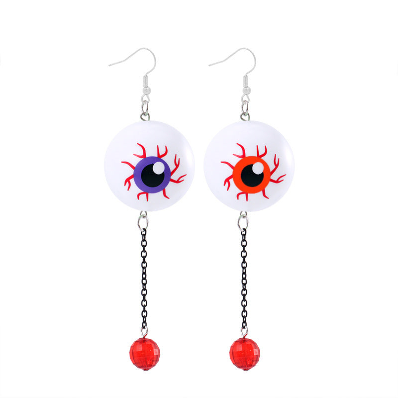 Wholesale Trendy  Earrings Exaggerated Resin Skull Pumpkin  Web Dangle Earrings Party Jewelry Accessory