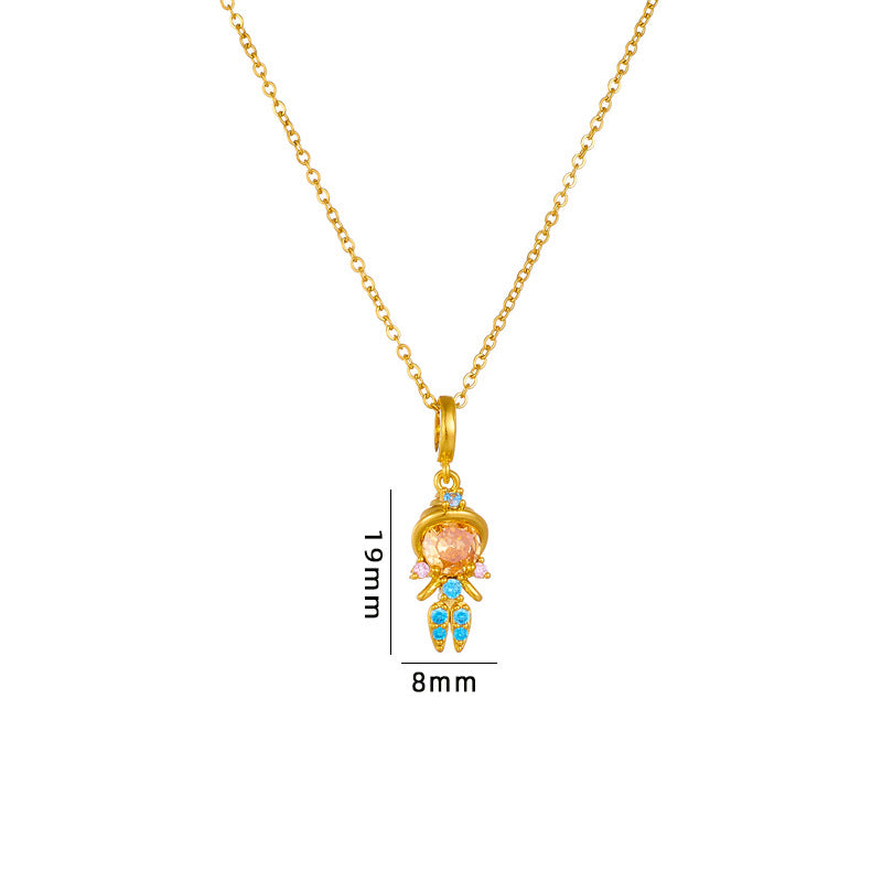 Wholesale creative cartoon necklace titanium steel Princess Accessories